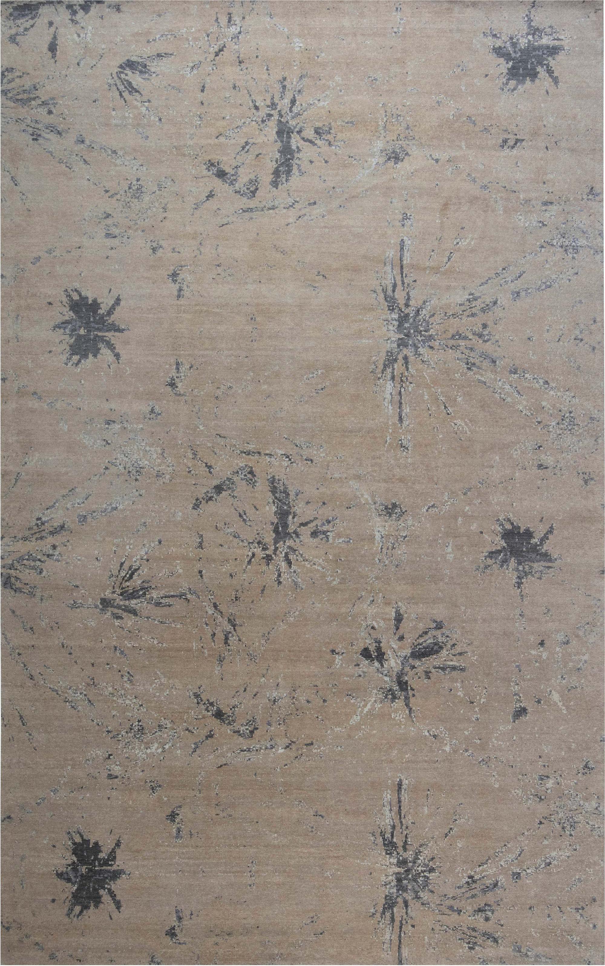Contemporary Blue Splash Abstract Handmade Wool Rug by Doris Leslie Blau
