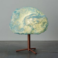 Lámpara de mesa contemporánea azul, Storm Light Copper de Johannes Hemann