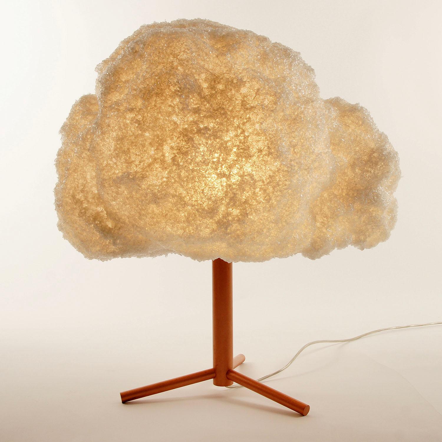 Zeitgenössische blaue Tischlampe, Sturm-Licht-Kupfer von Johannes Hemann (Deutsch) im Angebot
