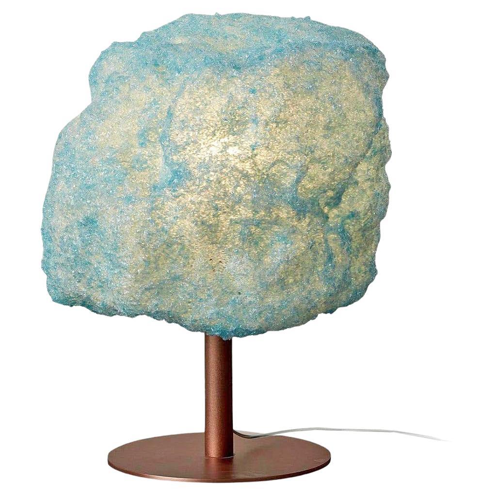 Contemporary Blue Table Lamp, Storm Light Copper by Johannes Hemann
