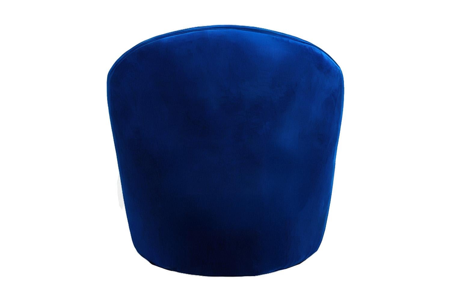 Blauer Samt-Sessel Quimera (Moderne) im Angebot
