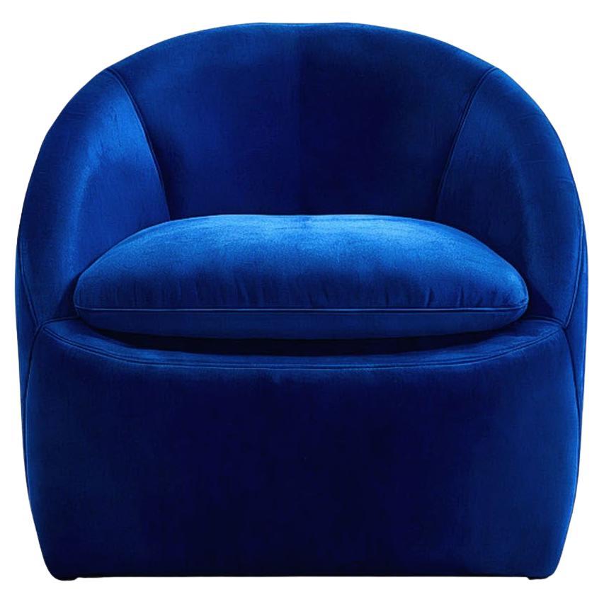 Blauer Samt-Sessel Quimera