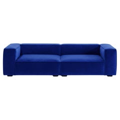 Contemporary Blue Velvet Sofa Arraigo