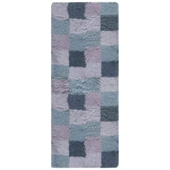 Contemporary Bluebell Swedish Rya Design Handmade Rug by Doris Leslie Blau