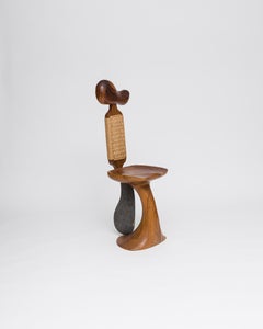 Contemporary, bohemian and Organic Shaped Teak Bina Chair