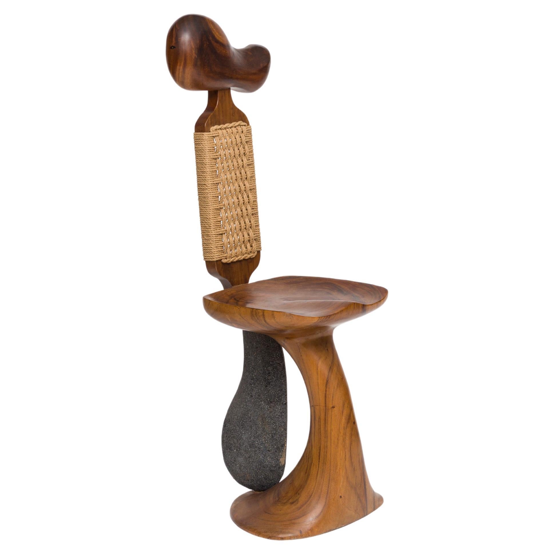 Sedia Bina in teak a forma di contemporaneo, bohémien e organico