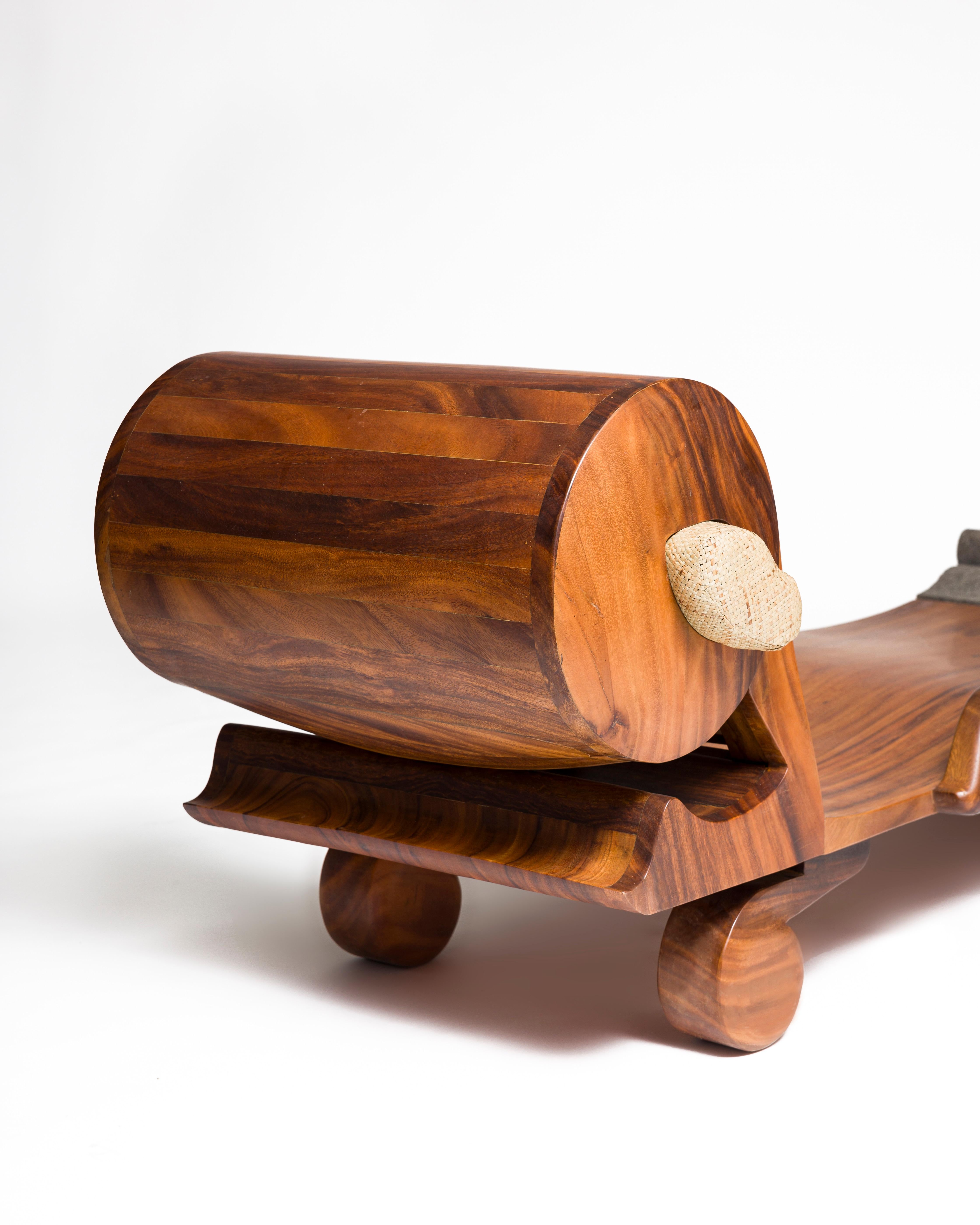 Lettino da giorno Bina in teak, contemporaneo, bohémien e organico in vendita 1