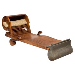 Contemporary, bohemian and Organic Shaped Teak Bina Daybed
