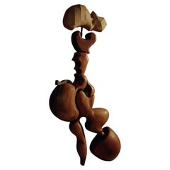 Lampada Bina in teak dalla forma contemporanea, bohémienne e organica