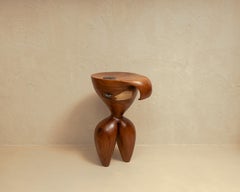 Contemporary, bohemian and Organic Shaped Teak Mayi Bench