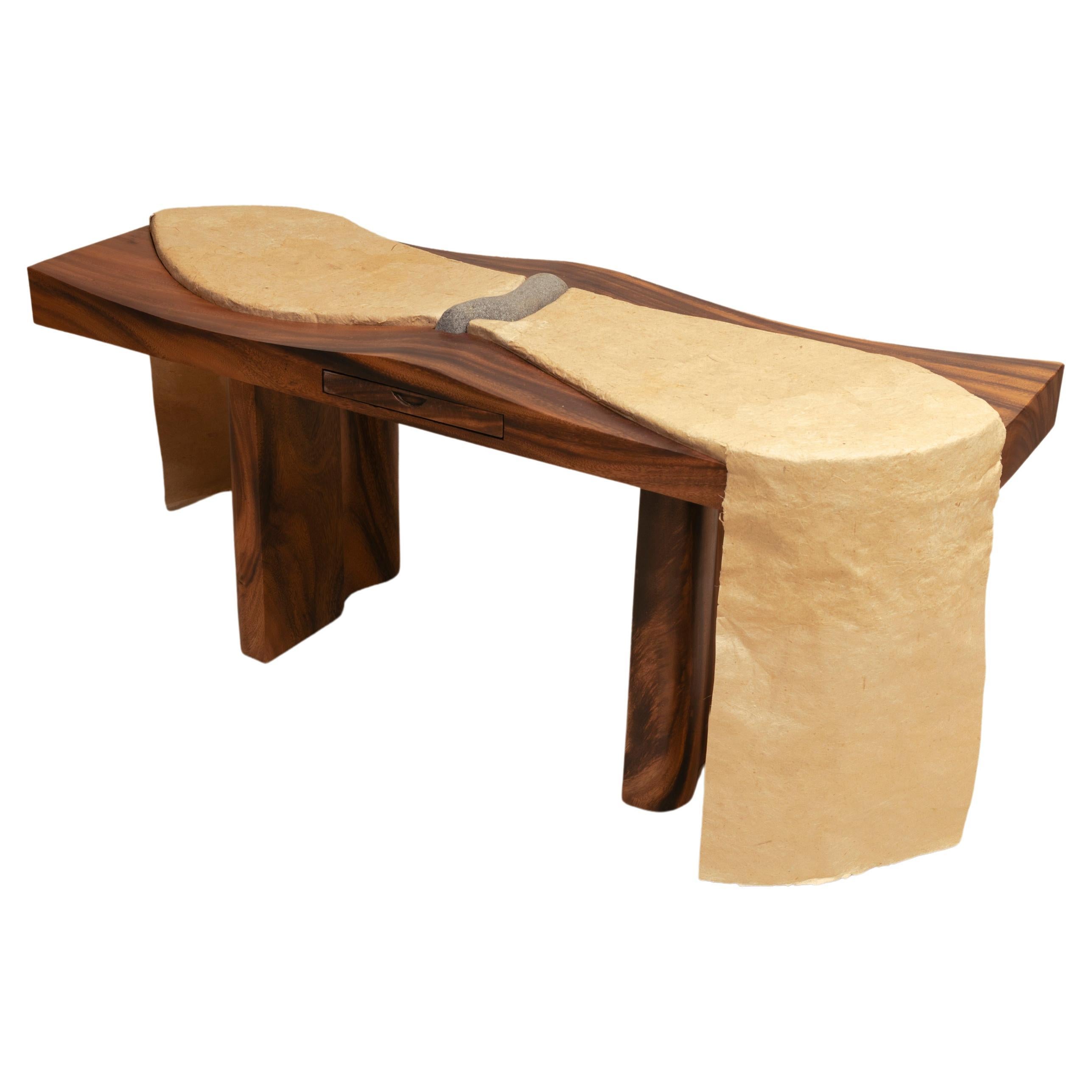 Panca Mayi in teak, contemporanea, bohémien e organica