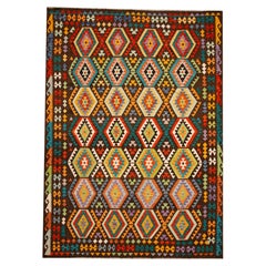 Rug & Kilim contemporain en laine tissée à plat, de style bohème, à motifs multicolores