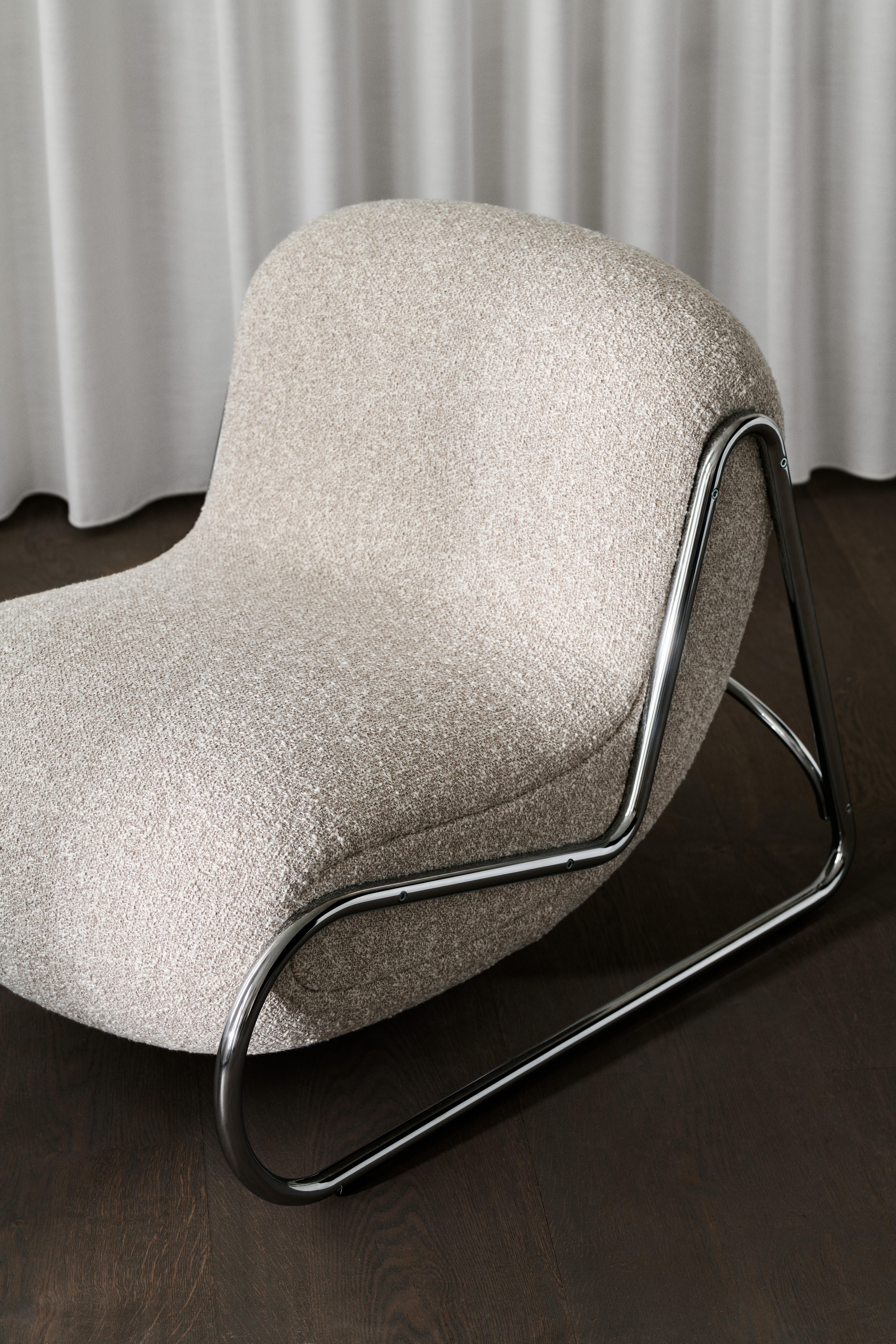 Scandinavian Modern Contemporary Boho Chair by Norr11, Chrome Frame, Zero For Sale