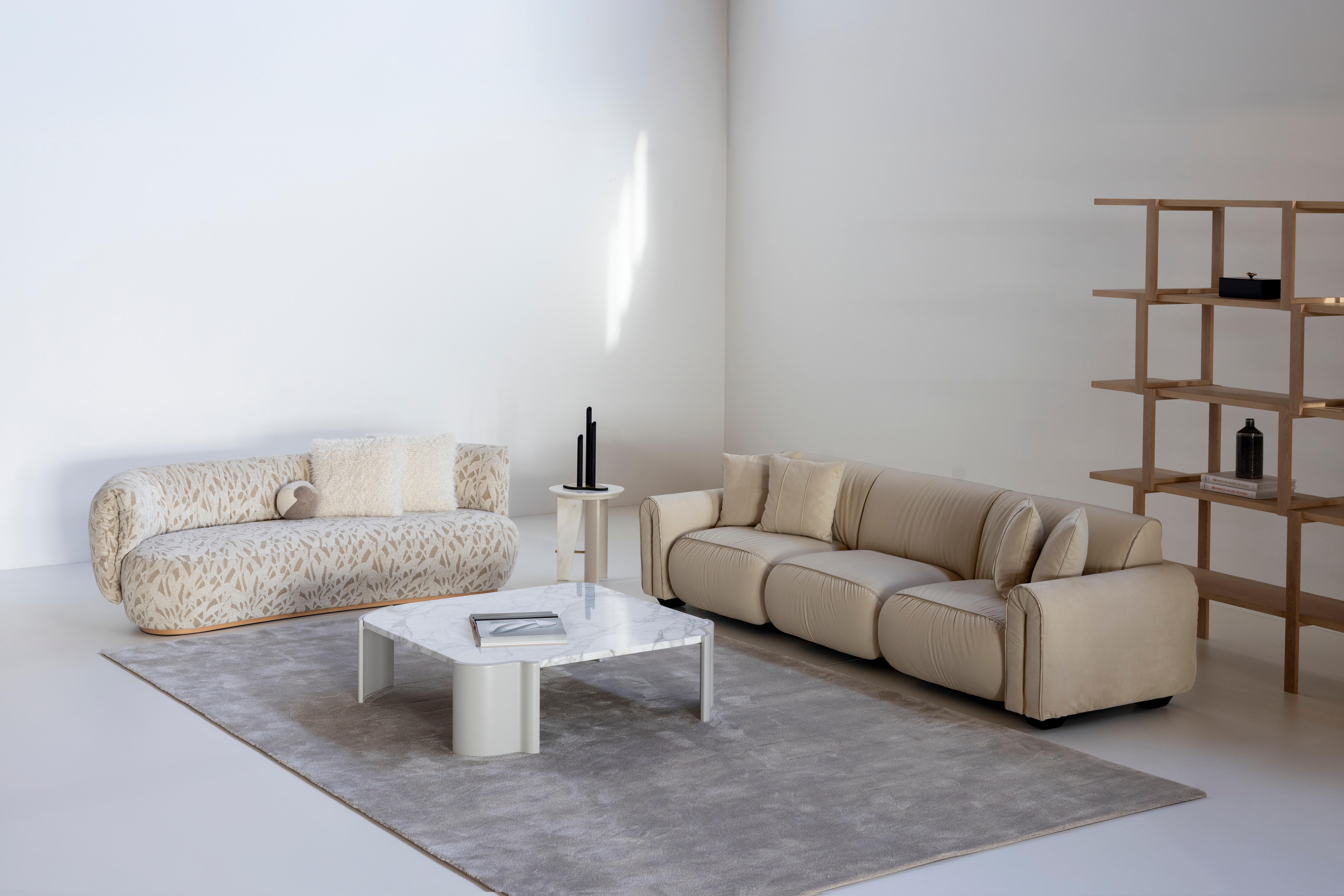 Canapé moderne incurvé en forme de gazon, tissu Nobilis, fabriqué à la main au Portugal par Greenapple en vente 8