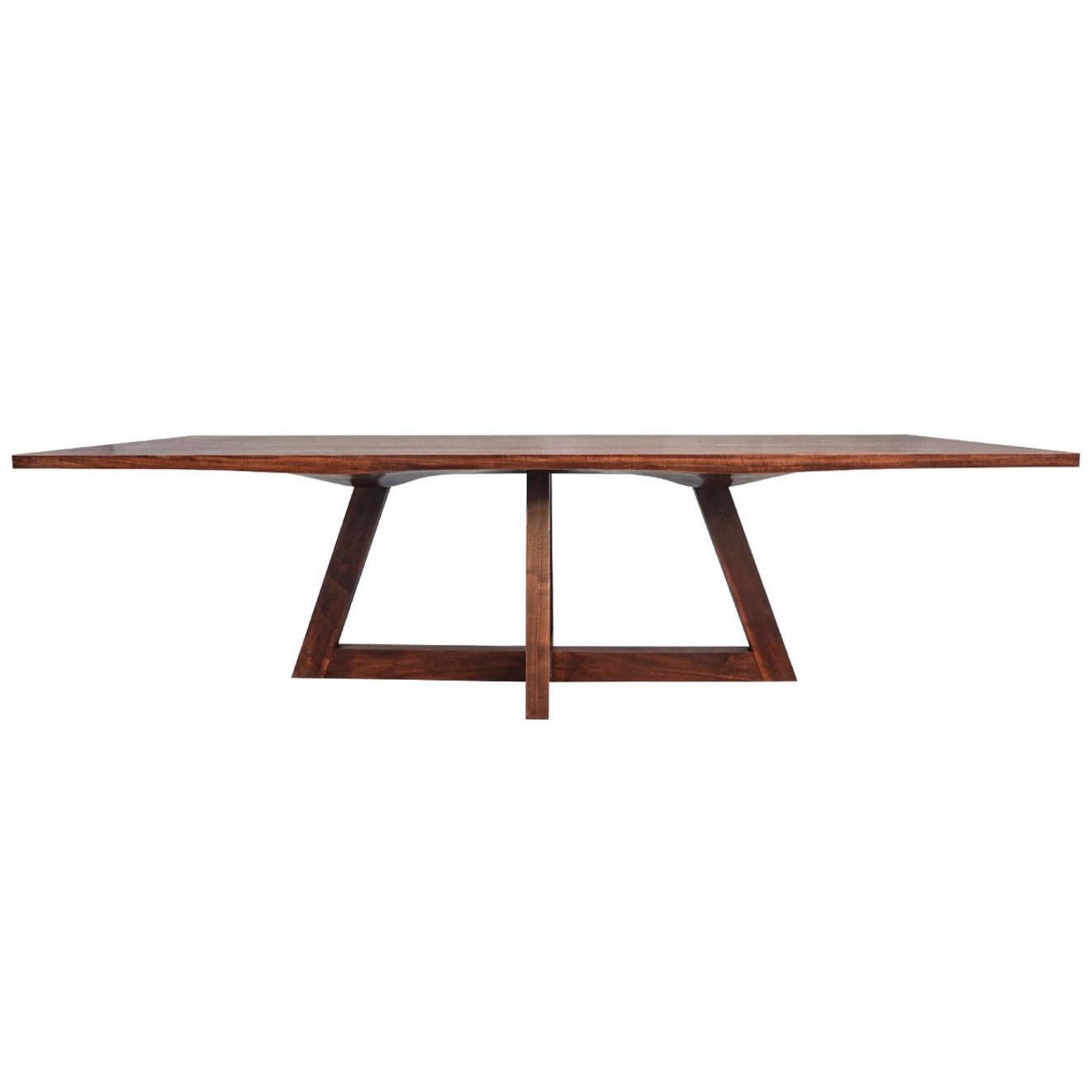 Contemporary "Bondi" Dining Table in Carved Walnut For Sale