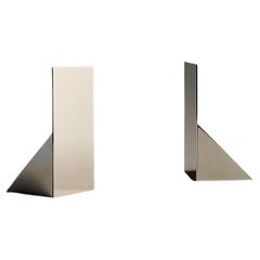 Contemporary Book Ends in Stainless Steel, Minimal Design by Erik Olovsson