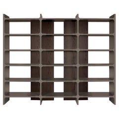 Contemporary Bookcase Lacquered, Veneer Oak/Walnut