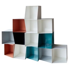 Contemporary bookcase Totem in metal by design by nico multicolour