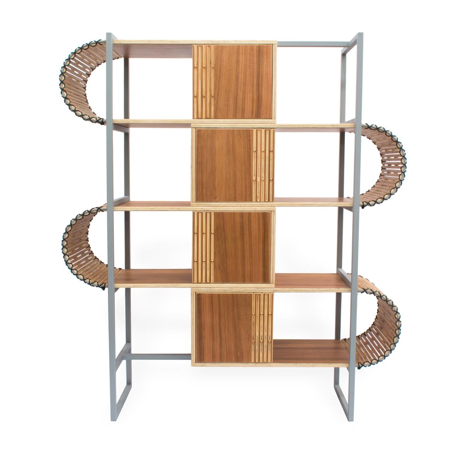 Contemporary Bookshelf, Ruptura Shelf, Brazilian Design For Sale