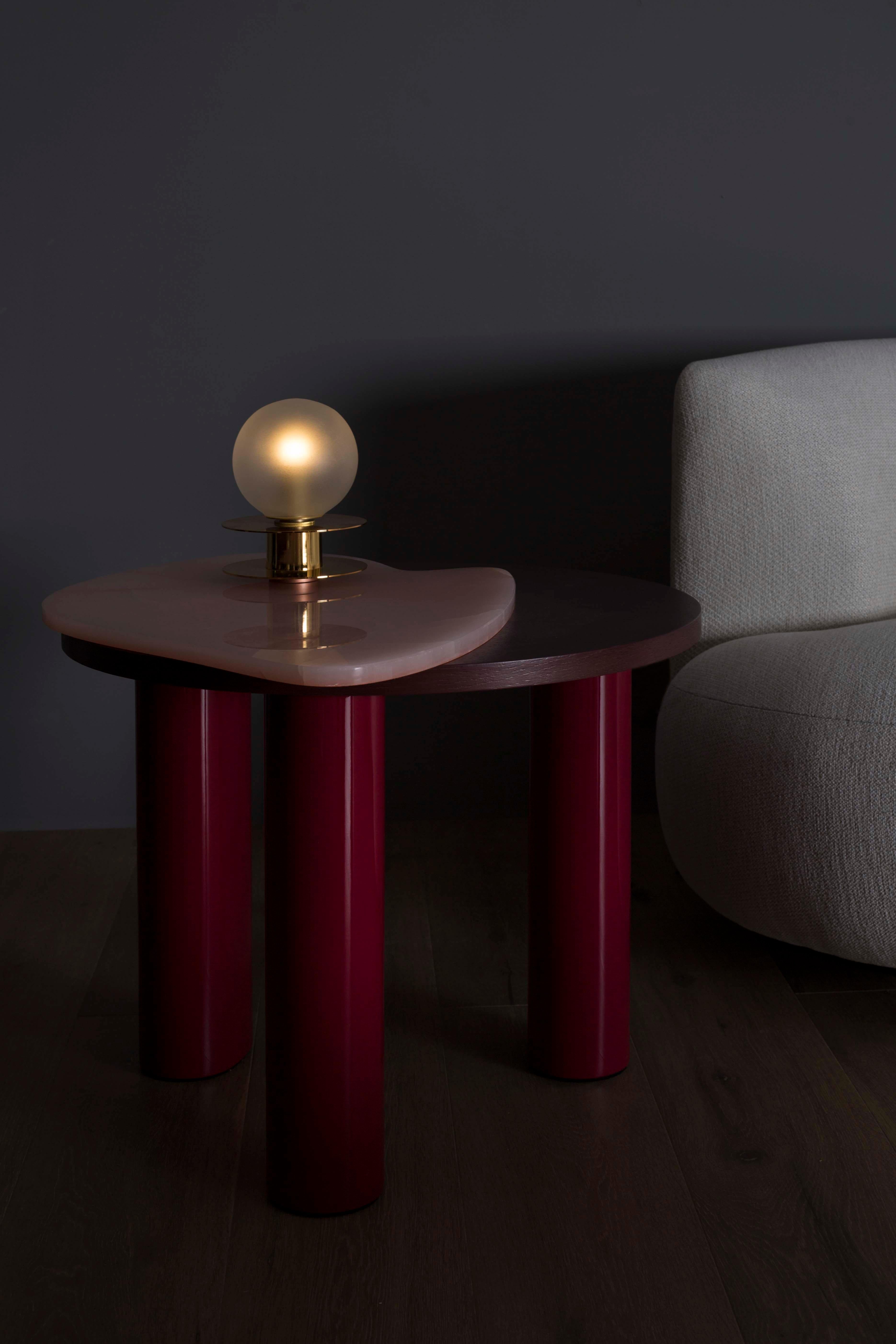 Mesa de centro contemporánea Bordeira, ónix rosa, hecha a mano Portugal by Greenapple en venta 11