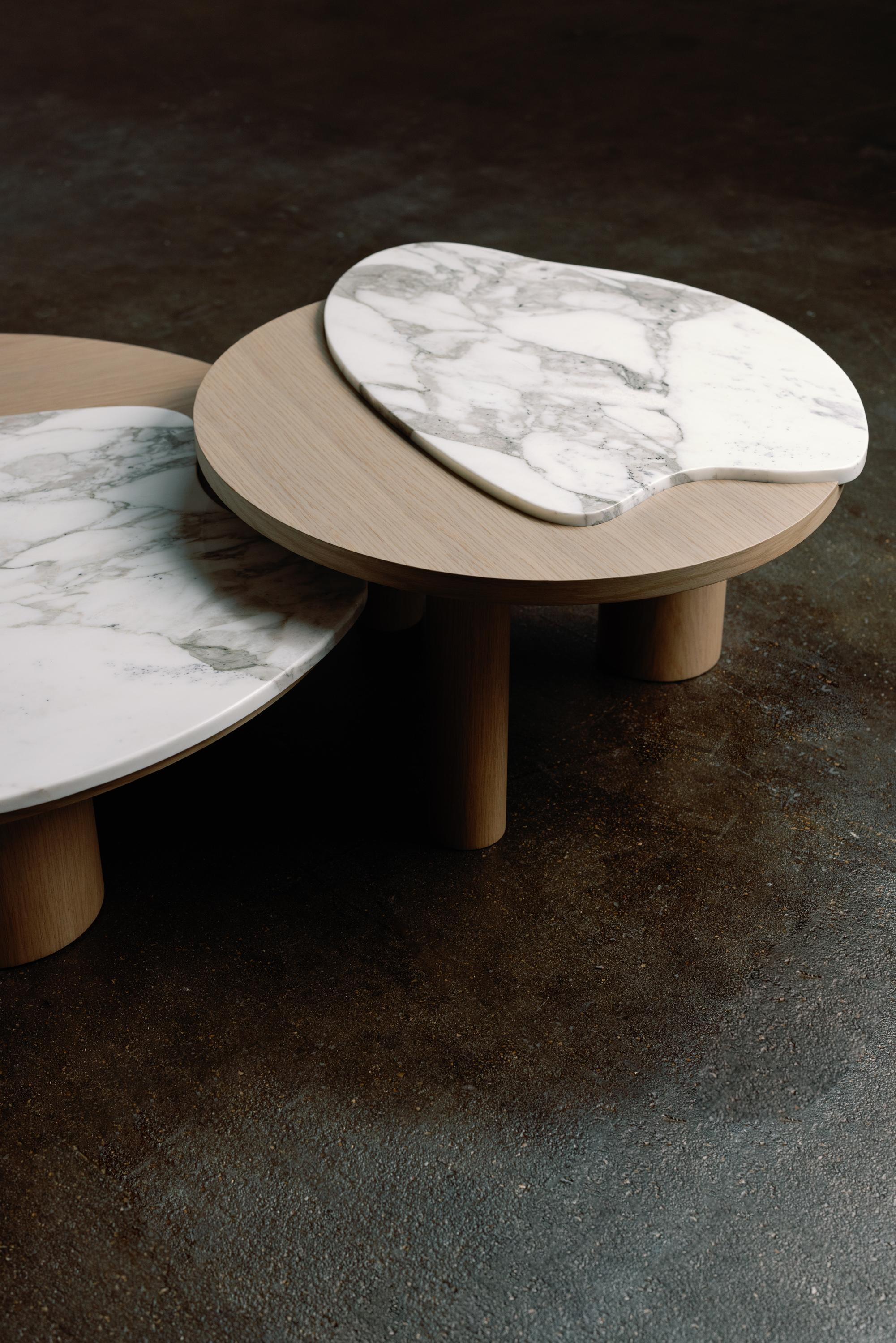 Contemporary Bordeira Nesting Coffee Tables, Marble, Handmade by Greenapple For Sale 7