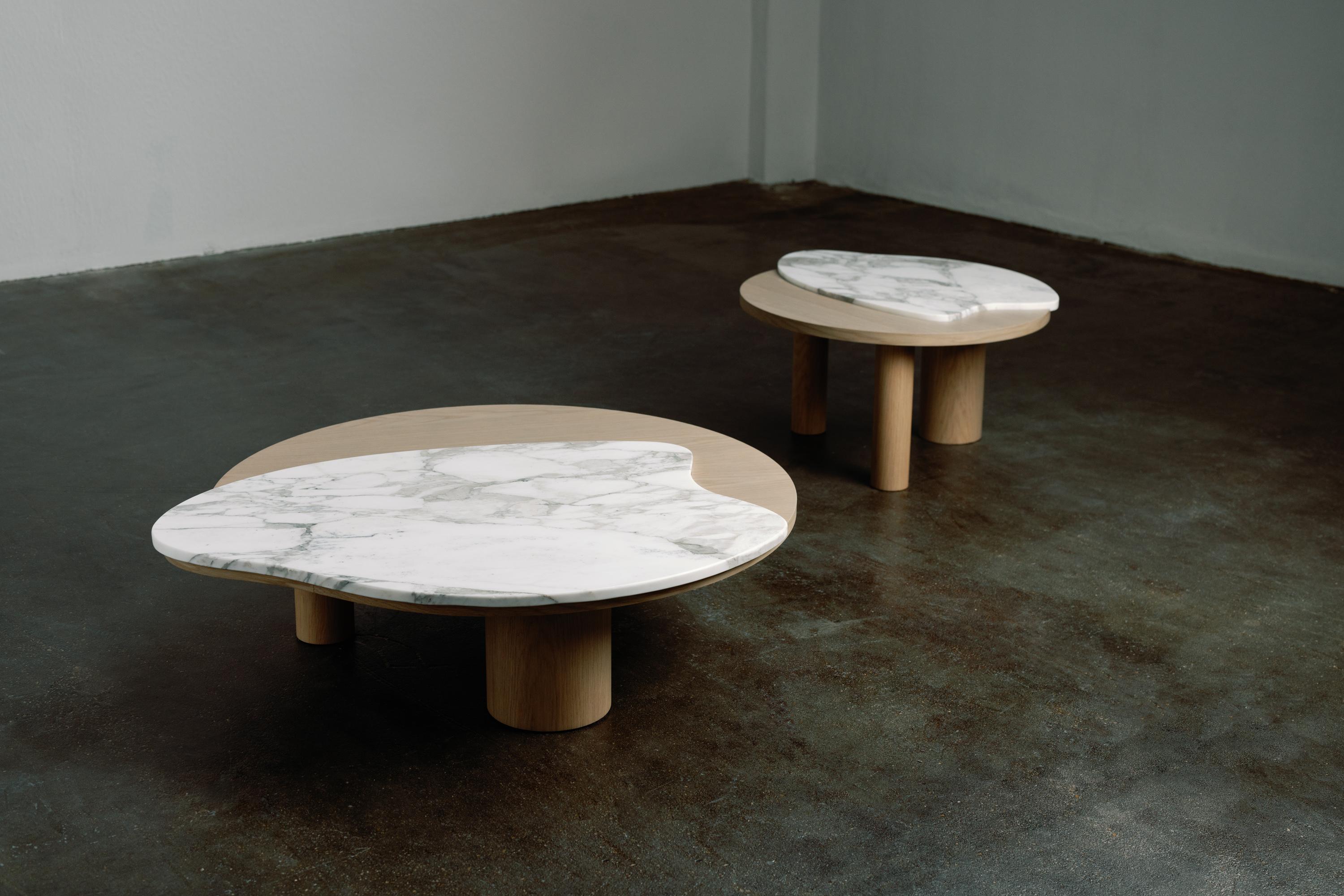 Portuguese Contemporary Bordeira Nesting Coffee Tables, Marble, Handmade by Greenapple For Sale