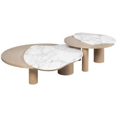 Contemporary Bordeira Nesting Coffee Tables, Marble, Handmade by Greenapple