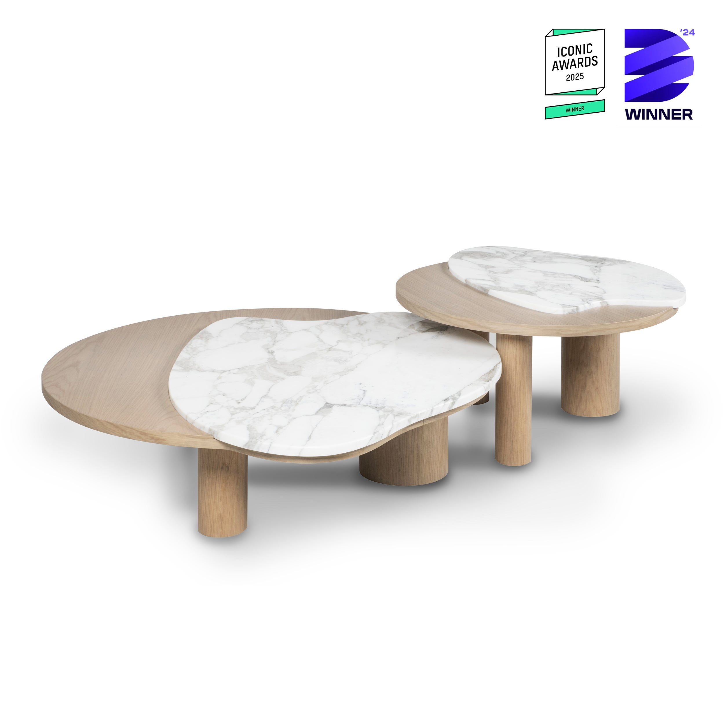 Zeitgenössische Bordeira Couchtische, Marmor, handgefertigt von Greenapple