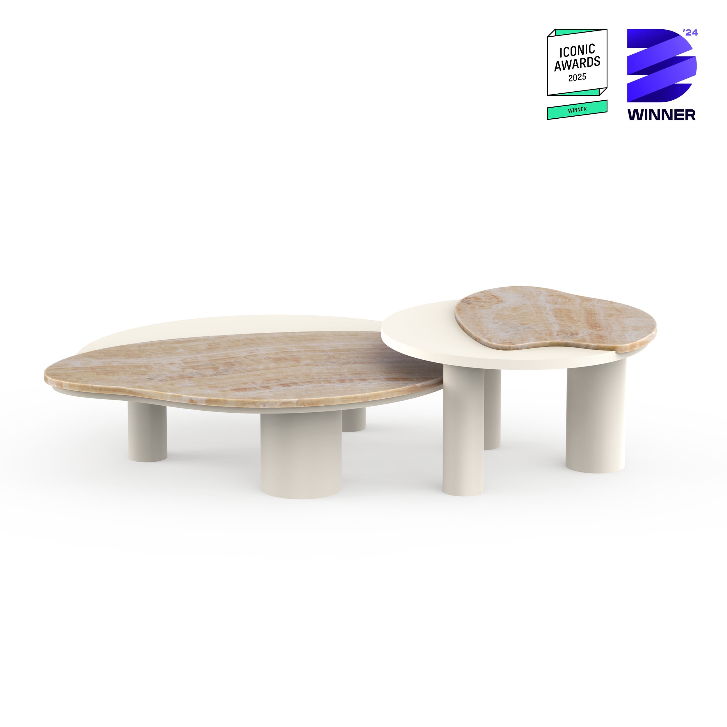 Tavolini Bordeira contemporanei, Onyx Miel, Lacca, Greenapple