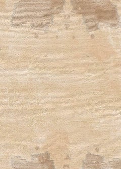 Contemporary Botanic Beige Silk Rug by Doris Leslie Blau
