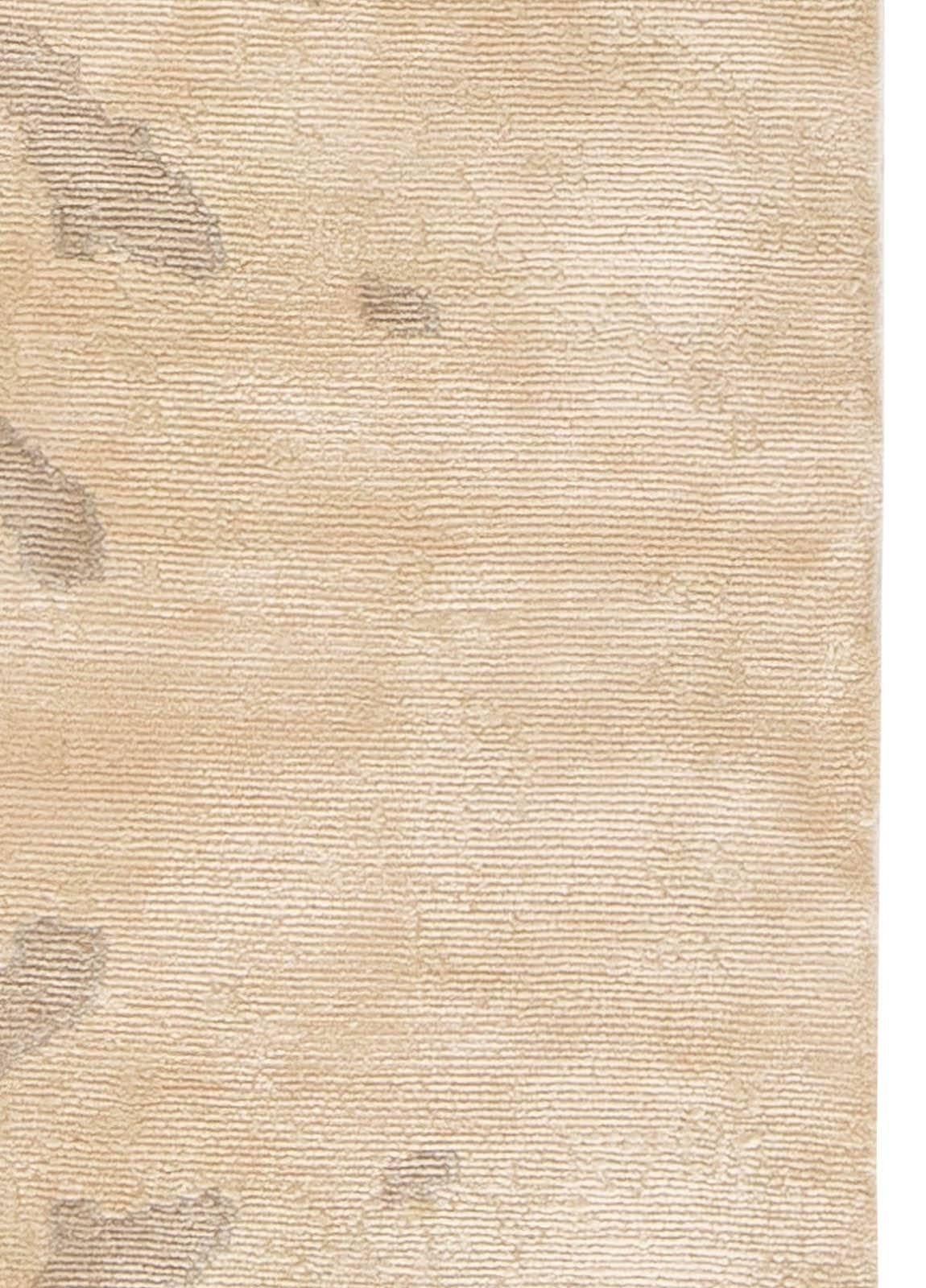Alfombra de seda contemporánea Botanic Beige de Doris Leslie Blau Nepalés en venta