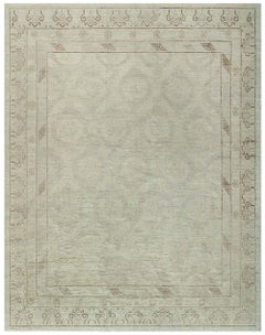 Contemporary Botanic Khotan Handmade Wool Rug by Doris Leslie Blau