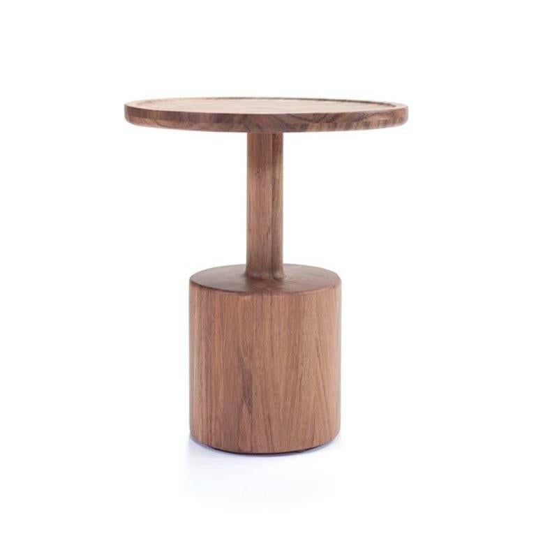 Guatemalan Contemporary Boton One Side Table in Conacaste Solid Wood by Labrica