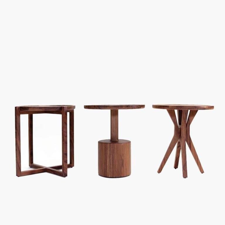 Hand-Crafted Contemporary Boton One Side Table in Conacaste Solid Wood by Labrica