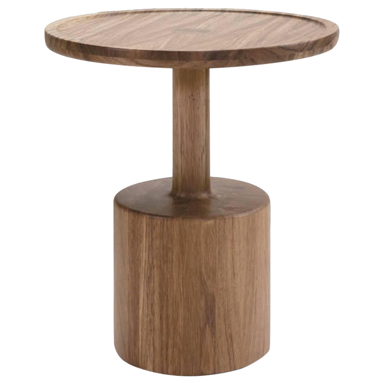 Contemporary Boton One Side Table in Conacaste Solid Wood by Labrica