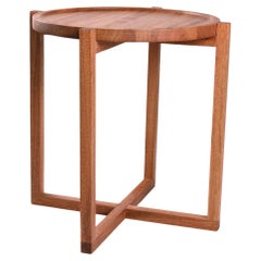 Contemporary Boton Three Side Table in Conacaste Solid Wood by Labrica