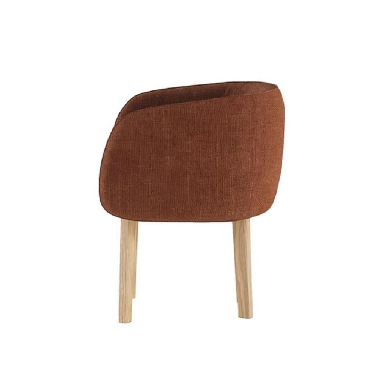 Contemporary Bouclé Dining Chair with Curvy Silhouette For Sale 5
