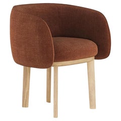 Silla de Comedor Contemporánea de Bouclé con Silueta Curvilínea