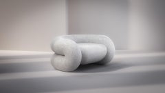 Contemporary bouclé octane stuhl von Arthur Vallin