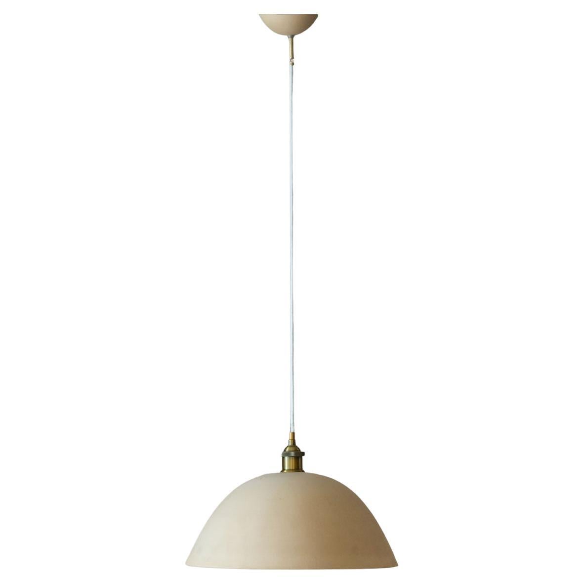 Lampe à suspension contemporaine en céramique en forme de bol, porcelaine beige