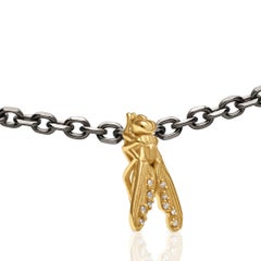 Bracciale contemporaneo in oro giallo con diamanti e titanio ECH JEWELRY