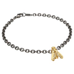 Bracciale contemporaneo in oro giallo con diamanti e titanio ECH JEWELRY