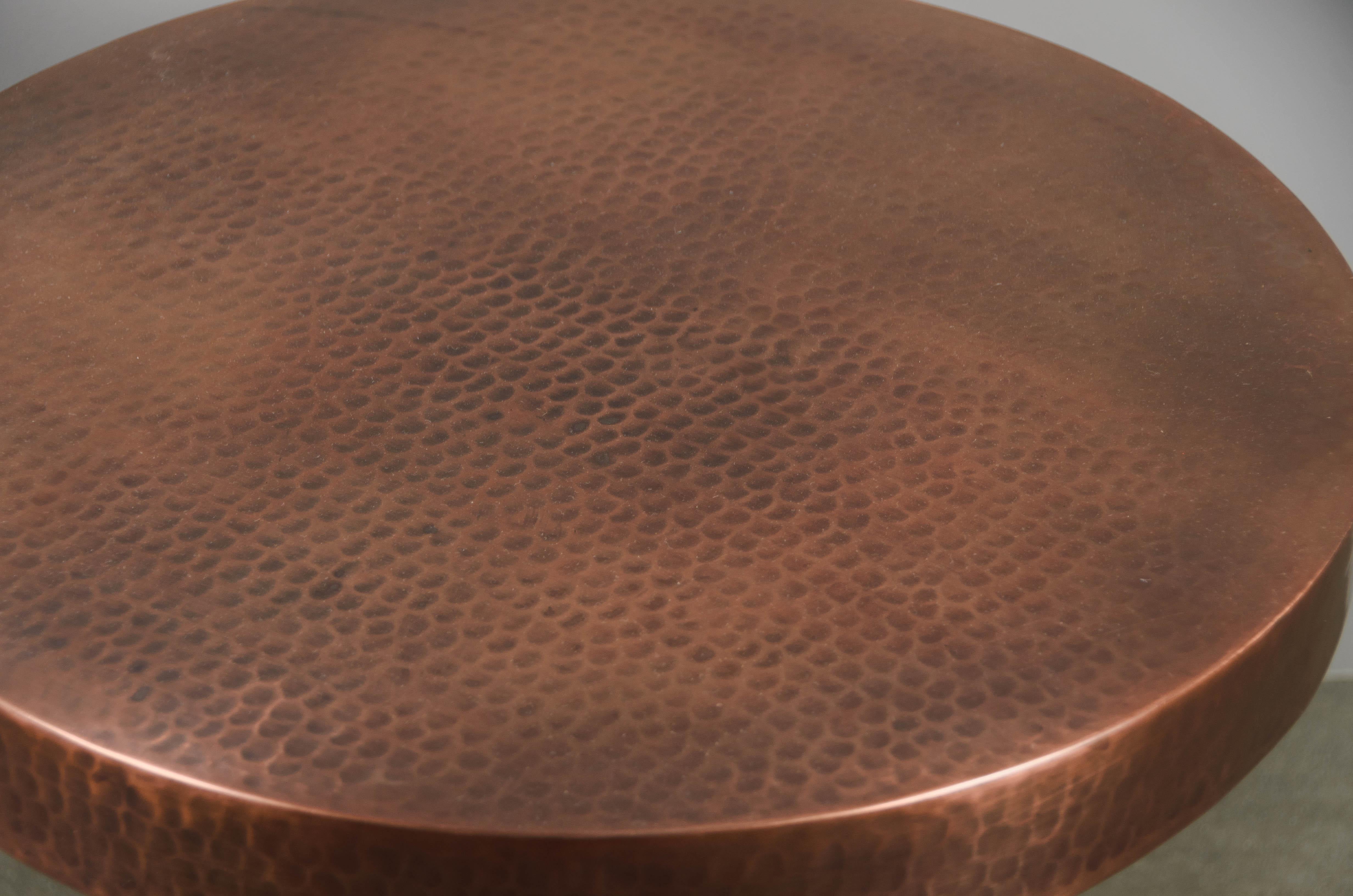 Modern Contemporary Brancusi Table in Antique Copper by Robert Kuo  For Sale