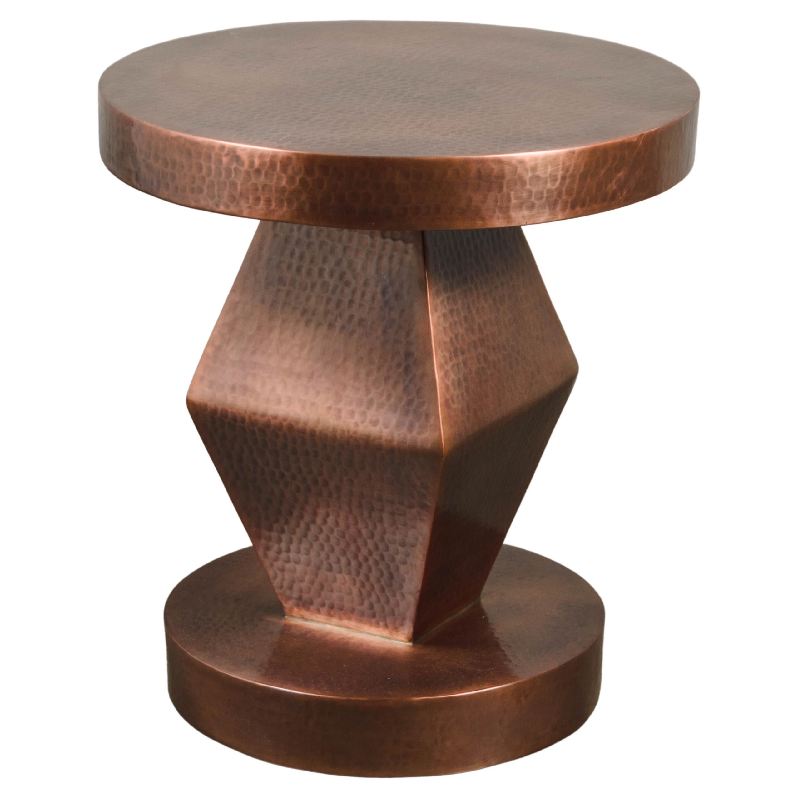 Contemporary Brancusi Table in Antique Copper by Robert Kuo  For Sale