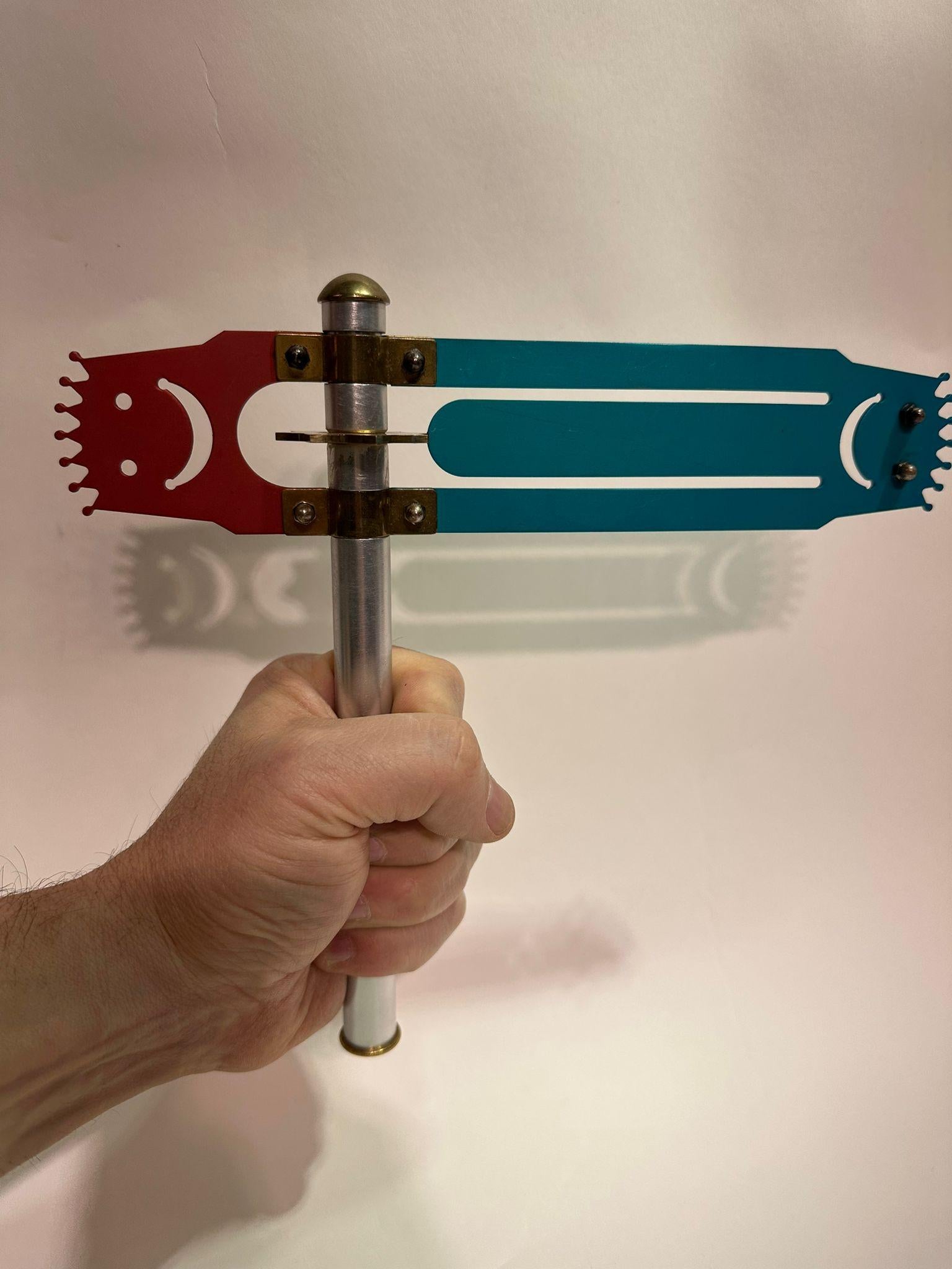 Metalwork Contemporary Brass and Aluminum Israeli Purim Noisemaker For Sale