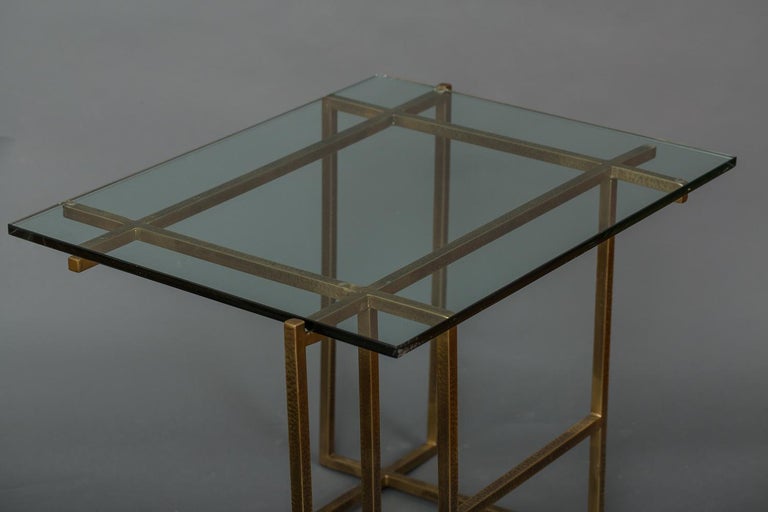 Contemporary Brass and Glass Side Table at 1stDibs