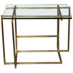Contemporary Brass and Glass Side Table