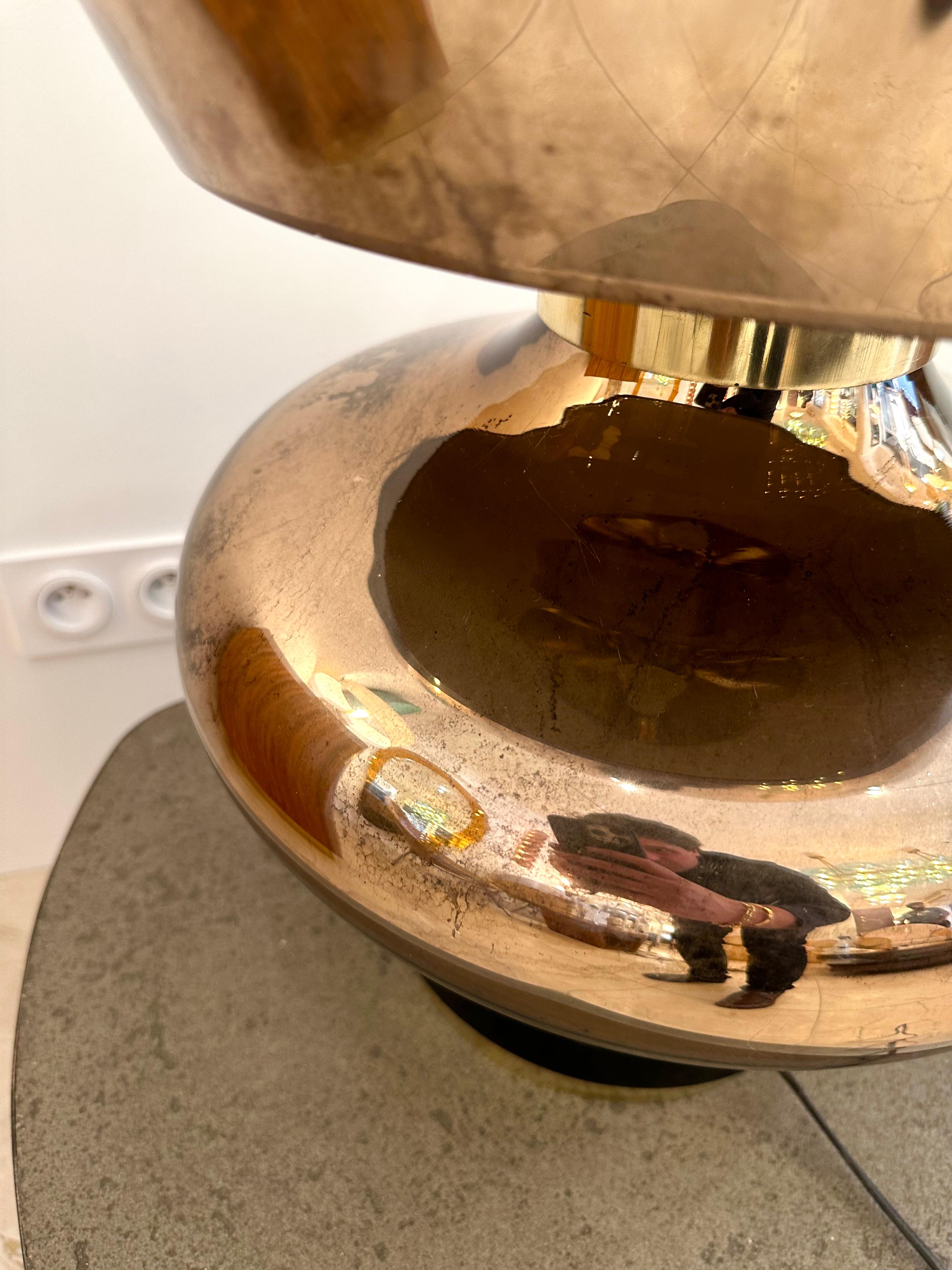 Zeitgenössische Lampe aus Messing und Gold-Muranoglas, Italien im Angebot 7