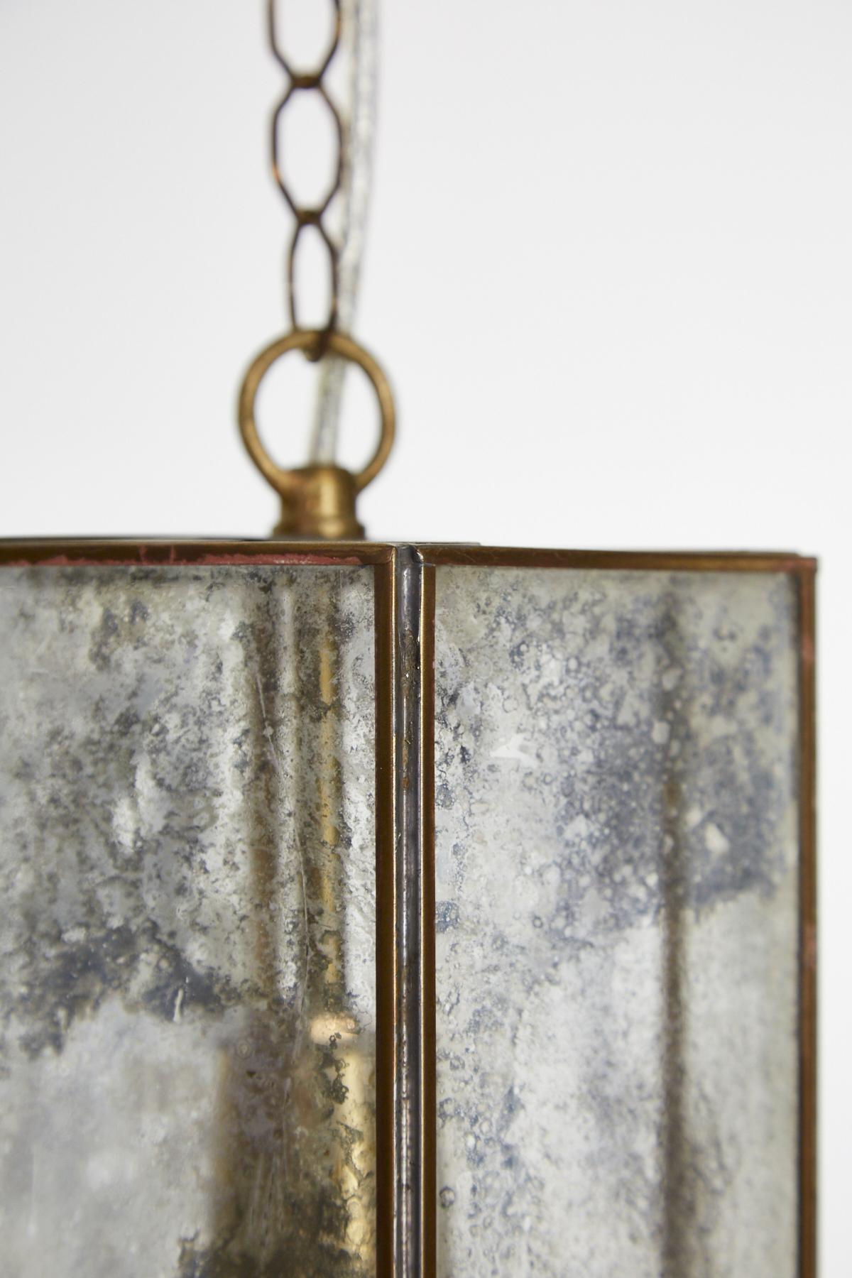 Art Glass Contemporary Brass and Mercury Style Glass Pendant Lamp For Sale