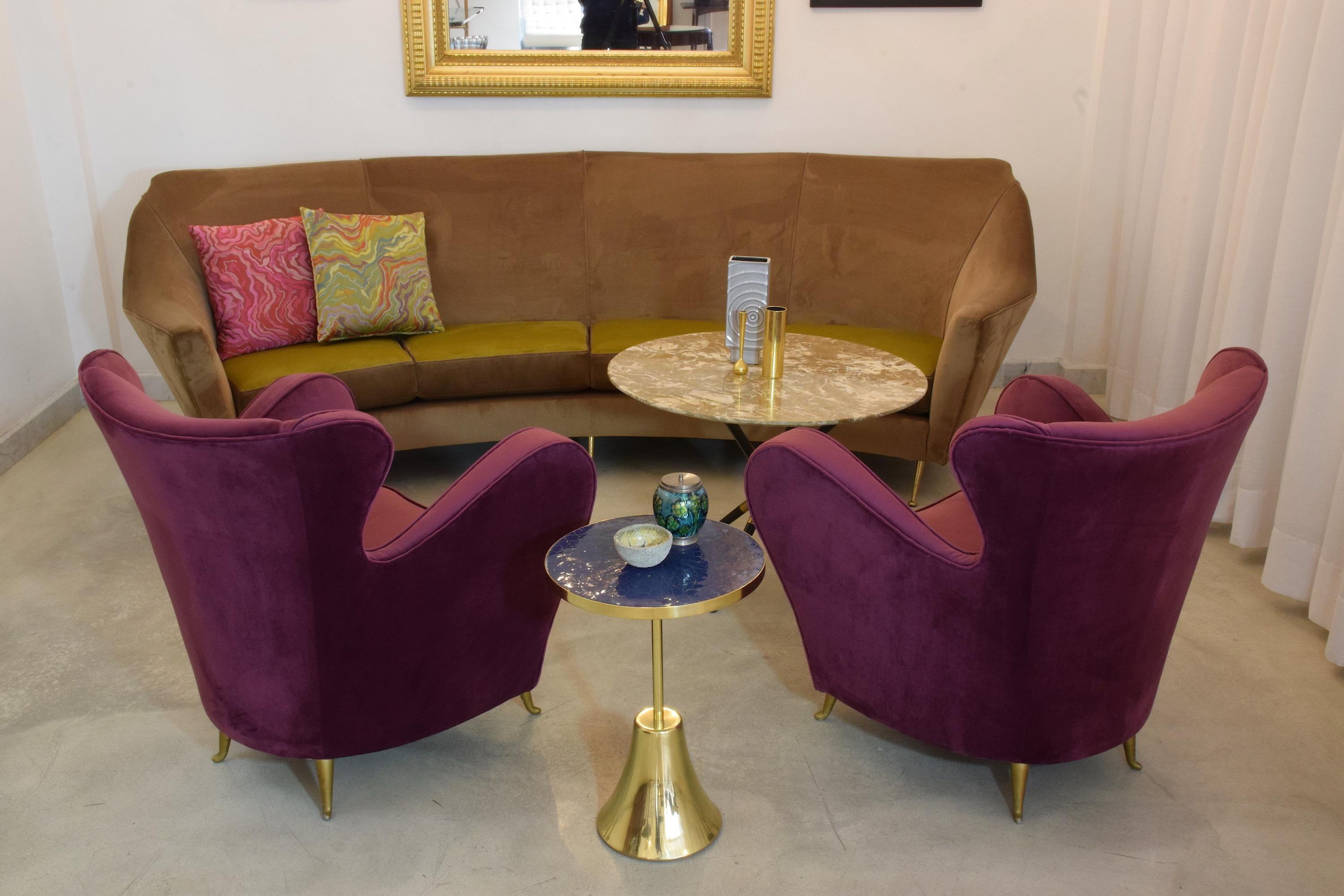 Contemporary Brass and Mosaic Side Table 7
